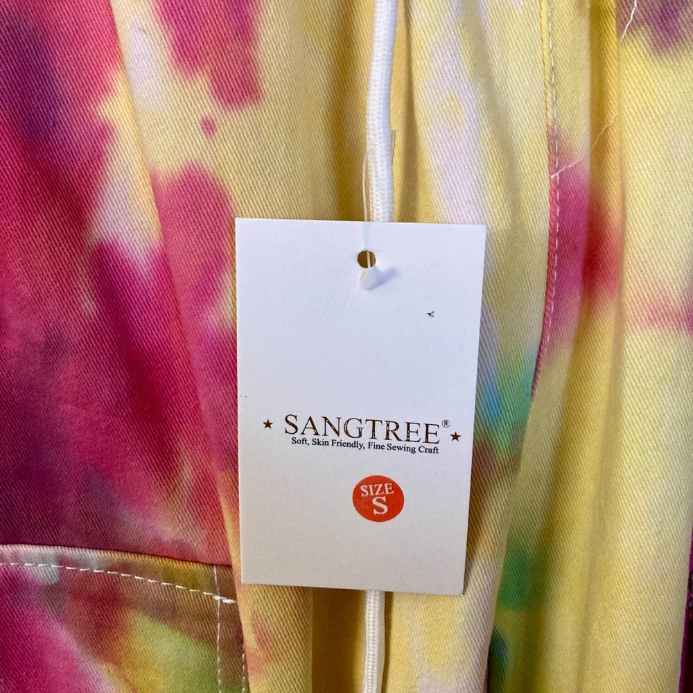 Sangtree Tie Dye Womens Cargo Pants Drawstring Tapered Trousers Size Small - Picture 8 of 10